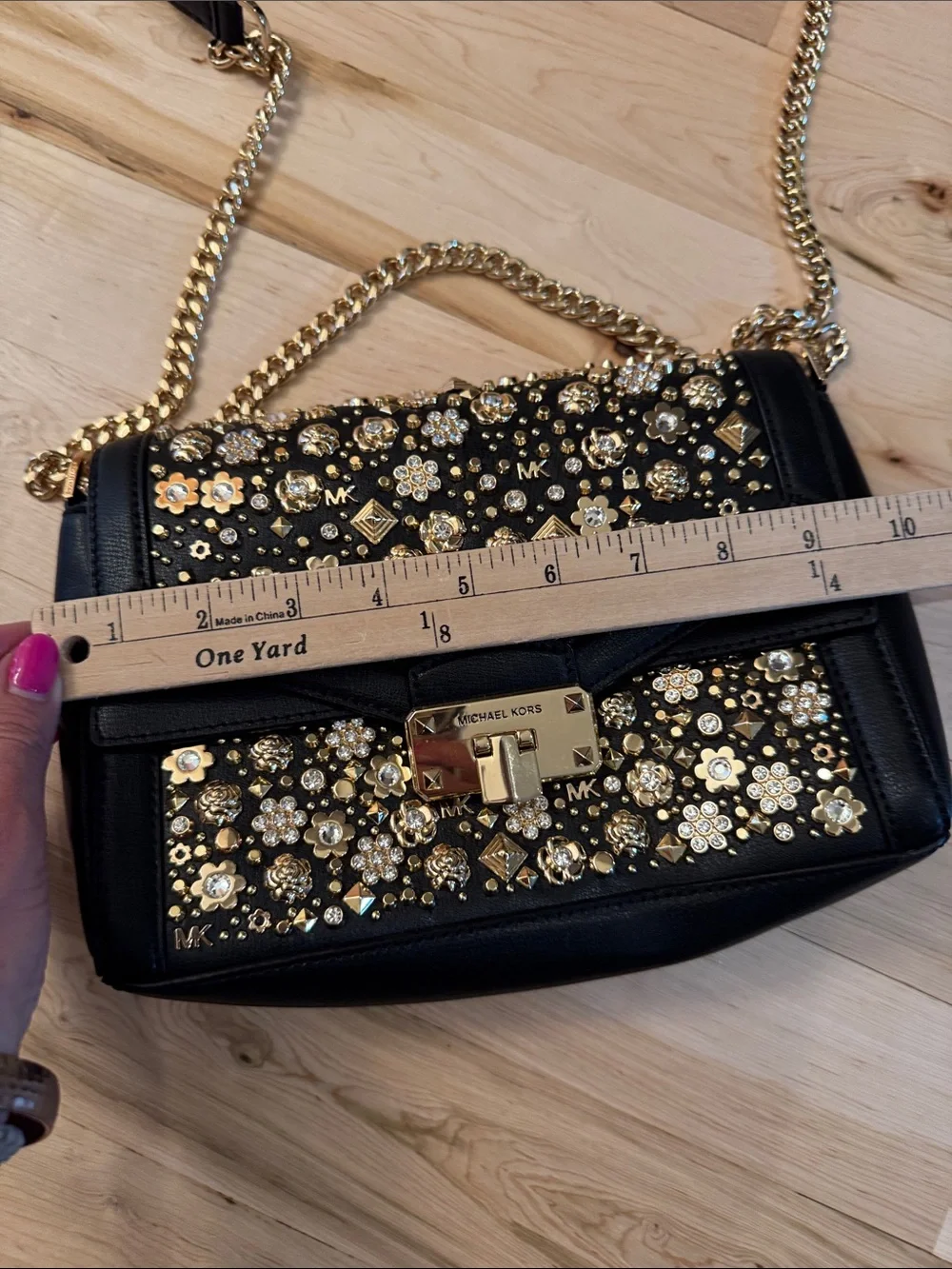 Michael Kors Limited Edition Whitney embellished shoulder bag floral studs-Purse